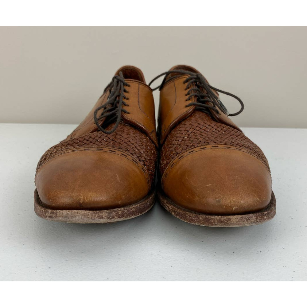 Men Allen Edmonds USA New Orleans leather woven cap toe dress shoes, 10 B - Picture 4 of 9